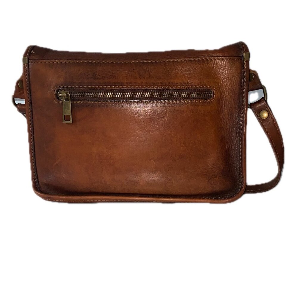 IMEDICI Italian Brown Leather Crossbody Messenger Bag Small Hobo Shoulder Bag EC - Picture 3 of 16